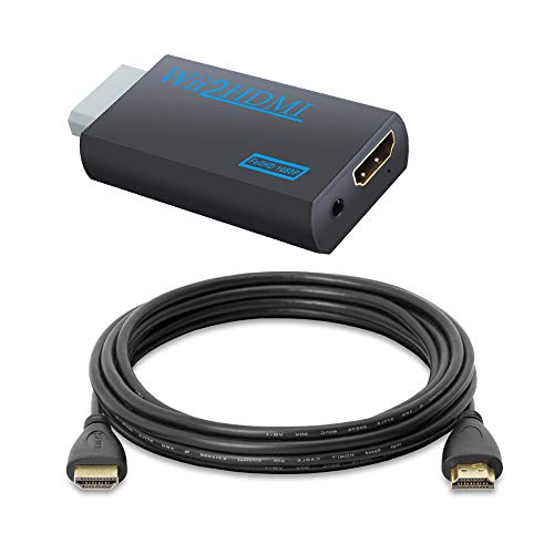 Kovake Adaptateur Wii vers HDMI avec câble HDMI, Convertisseur Wii à HDMI, Adaptateur Wii vers HDMI avec Prise Audio 3,5 mm