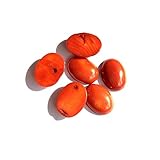 Calvas Wholesale Natural Orange Red Coral Bead Cabochon Jewelry Ring Face 3pcs/lot 12x16mm Oval Gem Stone Beads Cabochons