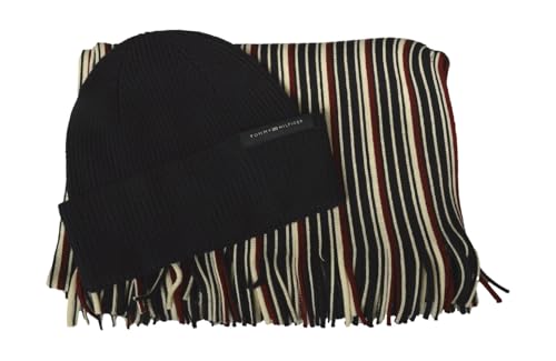 Ensemble bonnet écharpe Tommy Hilfiger en maille de laine