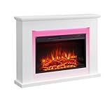 FLAMME Ingleton Fireplace with 48" surround with 2kW Fireplace Heater White Multiple Colours Available