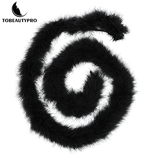 Tobeautypro Black Marabou Feather Boa 2 Yard, Black Boa For Crafts Wedding Dresses Decoration For Women, Halloween Costume Deocration, Black #TOP1