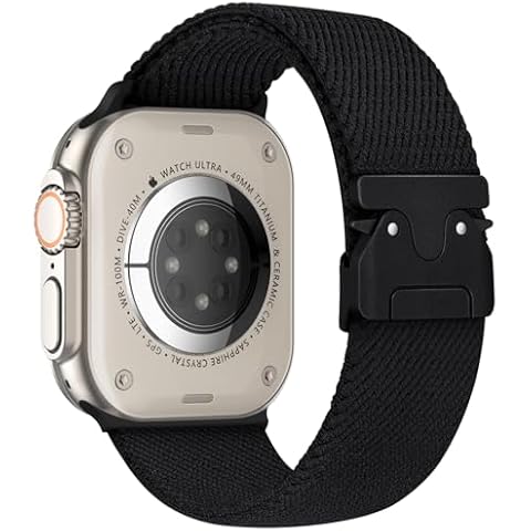 Stretchy Bands Compatible with Apple Watch Band 49mm 46mm 45mm 44mm Men Women,Nylon Elastic Sport Strap with Parachute-style Buckle for iWatch Ultra 2/Ultra Series 10 9 8 7 6 SE 5 4 Cover