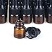 Easeen Sample Dropper Bottles, Mini Dropper Bottles with 2 Pcs Plastic Droppers for Traveling Essential Oils DIY Cosmetic Liquid Sample Perfume (Amber, 1ML)
