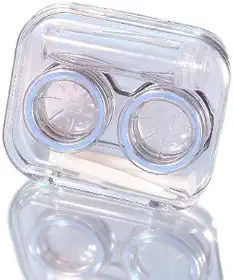 Pacote com 2 lindos conjuntos de estojo de lentes de contato, essenciais de viagem transparentes com kit de ferramentas removedoras e frasco de solução, caixa de armazenamento de lentes de contato