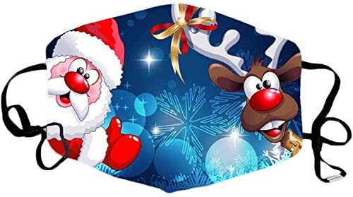 Preisvergleich Produktbild WaiMeill Weihnachten 1 Stück Mundschutz Waschbar Schlauchtuch Bunt Wiederverwendbar Atmungsaktiv Lustig Animal Print Maske Mund und Nasenschutz Stoff Tuch Halstuch Bandana für Herren Damen (I)
