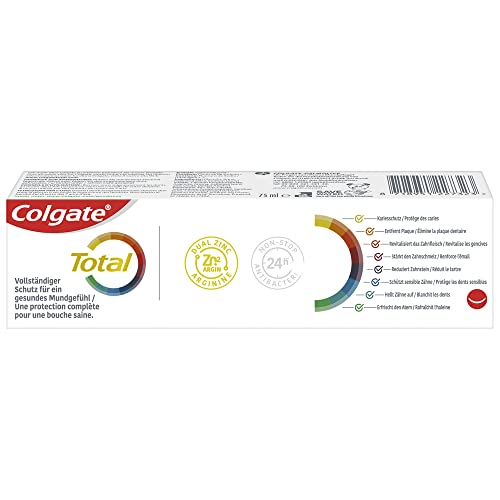 Colgate Total Zahnpasta Plus Gesunde Frische, 1 x 75 ml - Zahncreme gegen Karies und Plaque mit Minzgeschmack für frischen Atem – Bild 4