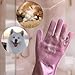 Grooming Gloves for Cats & Dogs - Pet Hair Removal Glove, Silicone Brush for Dog or Cat Washing, Puppy Bath Supplies for Shedding Cleaning Bathing & Massage, Fur Remover Mitt, Shower Shampoo Scrub