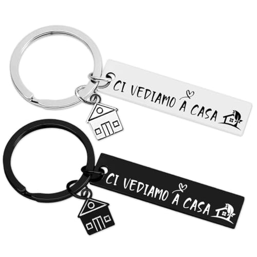COYUN 2 Pcs Llavero Pareja, Colgante De Casa, Llavero Casa Nueva Hogar, Regalos De Inauguración De La Casa, Regalo Pareja Él y Ella Para Aniversario Cumpleaños Navidad, Regalos Para Una Nueva Casa