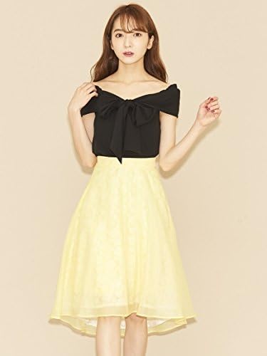 Amazon Titty Co ティティー アンド コー フレアオーガンジーレーススカート イエロー S スカート 通販