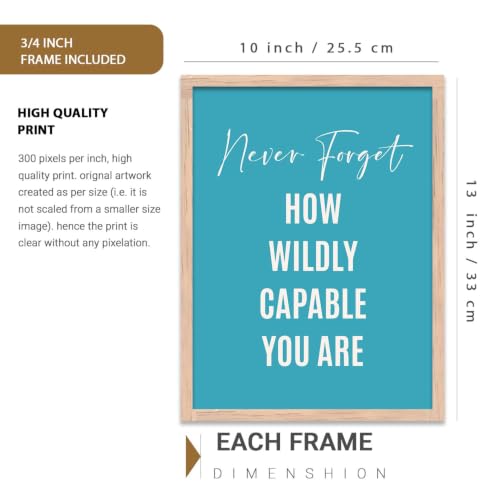Image of kotart - Quotes Frames for Wall Decor - Motivational Photo Frame for Wall Decoration - Quotes Poster with Frame for Room and Office - Set of 6 (J)