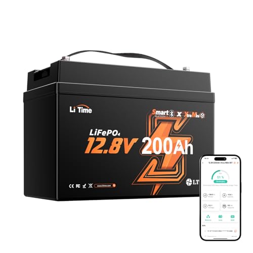 Image of Litime 12V 200Ah Bluetooth Trolling Motors LiFePO4 Battery (Group 31), 12 Volt Mini Lithium Batteries with Low Temp Protection, Up to 20000 Deep Cycles, 200A BMS for RV, Marine, Solar, Off-Grid