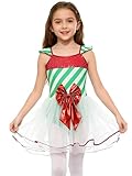 Miutii Mädchen Weihnachten Kleid Zuckerstangen Streifen Kleid Glitzer...