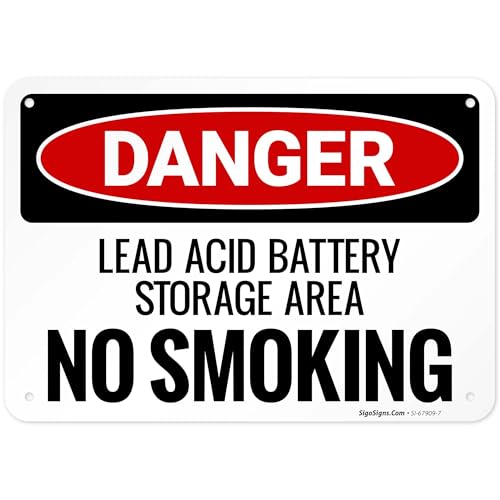 Lead Acid Battery Storage Area No Smoking OSHA Sign