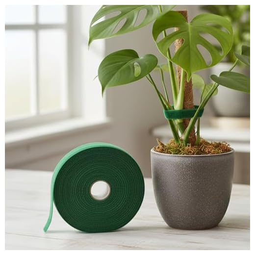 Plant Green Cable Tie Tape—Reusable Garden Plant Tape Strap Roll,Multi-functional Plants Ties(33/82 ft×0.39 inch Wide,1 roll)