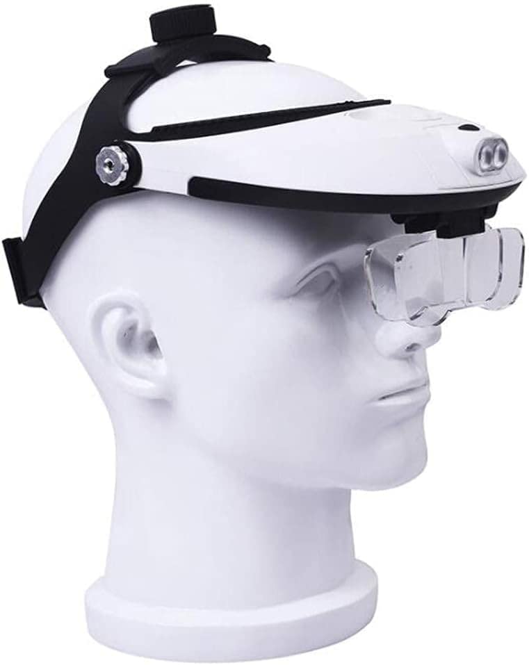 Lupa De Aumento, Lupa De Diadema con Doble Lente, Lámpara De Aumento para Lectura, Joyería, Relojería, Reparación Electrónica Y Trabajos De Precisión.