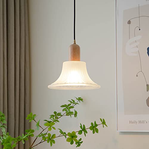 Lampe Suspendue Réglable en Bois e27 Éclairage Sans Éblouissement pour Îlot