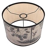 Ciieeo Pantalla de Lámpara Colgante Vintage de Bambú, Cubierta Decorativa Estampado Floral, Tamaño B, Sombra Clara para Lámparas de Techo y Araña, Adecuado para Decoración de Hogar