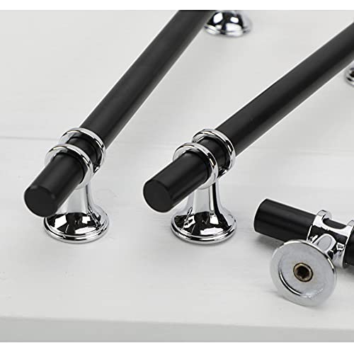 BOZONLI 2pcs Wardrobe Handles 96mm Cabinet Handles Cupboard Handles Drawer Handles Black Zinc Alloy T Bar Furniture Door Pull Handles Knobs - Image 4