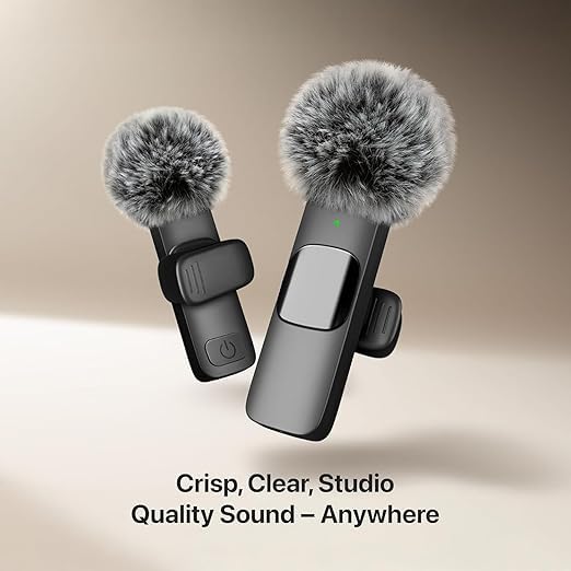 Image of K9 Wireless Lavalier Microphone for iPhone & Android | Plug & Play Dual Mic with Noise Cancellation, 360 Sound Pickup | Perfect for YouTube, Vlogging, Interviews, Reels (K9-MIC)