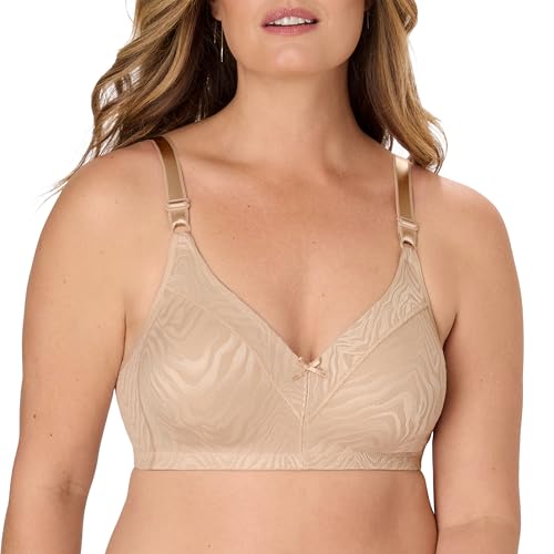 Image of Bali Women's Wireless Bra for Women - Double Support - Lace Full Coverage Bra - Stay-in-Place Straps - Spa Closure