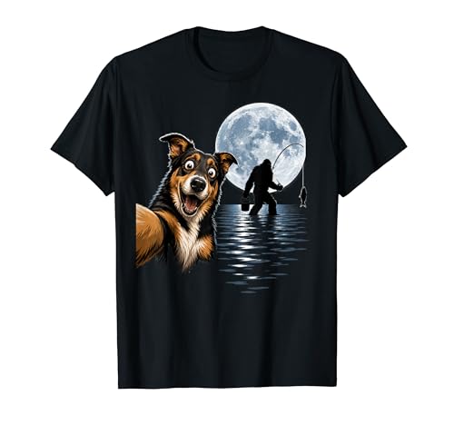 Funny Dog Discover Big foot Moonlit Fishing T�V���c