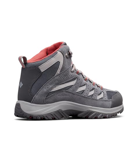 Columbia Womens Crestwood Mid Waterproof, Graphite/Daredevil, 5.5 Wide