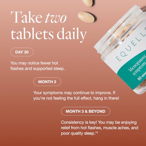 EQUELLE Multi-Symptom Perimenopause & Menopause Relief Relief from Hot Flashes, Muscle Aches & Supports More Sleep. Hormone-Free, Plant-Based S-Equol – 1 Month Supply (60 Tablets) - Image 5