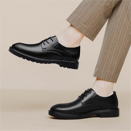 Men's Lace up Dress Shoes Genuine Leather Pointed Toe Oxford Comfortable Slip Formal Business Casual Work Shoes British Style3