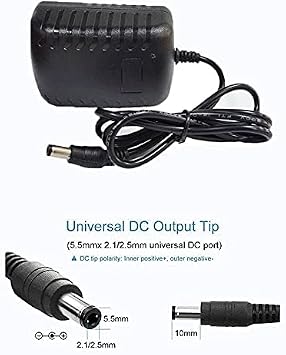 12 Volt 2A Power Adapter Supply, AC 100-240V to DC 12 V Power Supply Transformer Charger Wall Plug for DC12V Light Security CCTV Camera, Black, 8x5x3.3 cm
