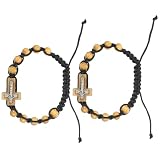 Bracciale regolabile da uomo: ampiamente utilizzato per gruppi musicali, hip-hop o per pregare, ecc., questo braccialetto da uomo è adatto a molte occasioni, mostra il tuo gusto per la moda, braccialetti con perline da uomo