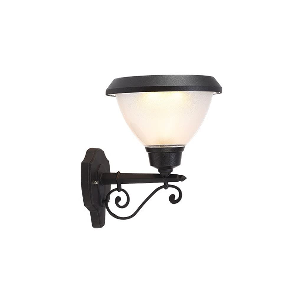 Luminaire de balcon design via l'applique murale LED solaire IP65 noire