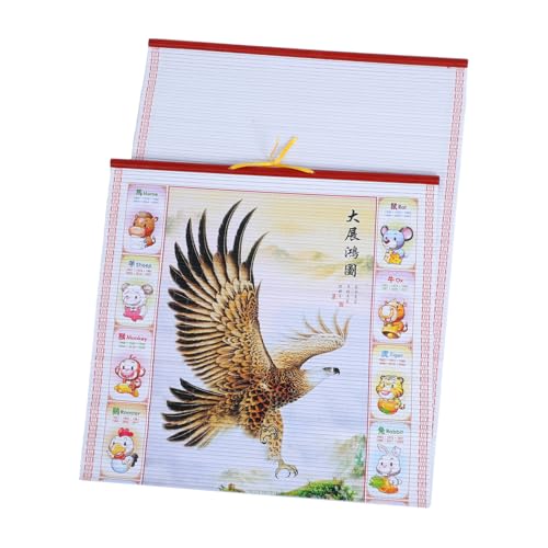 WEKAMOS 年馬年仮藤掛け暦 新年カレンダー 幸運を呼ぶ壁掛けアート 陰暦付き縁起物風水飾り 家 オフィス向け