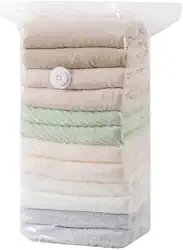 Pacote com 4 sacos de compressão a vácuo 3D sem bomba para roupa de cama, edredons, colchas, roupas, 50 x 70 x 32 cm (médio)