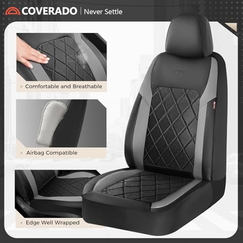 Image of Coverado Car Seat Covers, Seat Covers Full Set, 5 Seats Automotive Seat Cover, Mesh Breathable Seat Protectors, Universal Fit for Most Cars