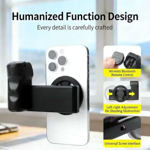 Image of Portable Handheld Stabilizer Grip - Magnetic Phone Holder Camera Handle for Vlogging, Video Recording, Live Streaming & Photography (Hand Held Stand K12)