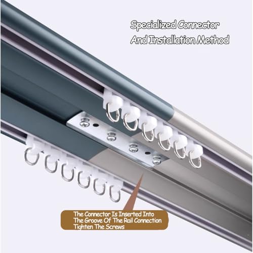 Riel deslizante para cargas pesadas con doble pista de techo de aluminio gris 5