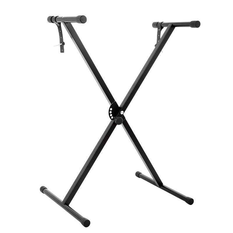 Image of Blueberry R‑12 Single‑X Adjustable Keyboard Stand - 5 Locking Positions, Safety Lock Pin, Foldable Design - Compatible with Yamaha PSR, PSS, NP, DGX, P Series, Casio CTK, CT‑X, CT‑S, Roland Digital Keyboards (SINGLE-X-SHAPE, Compatible With Yamaha Models)