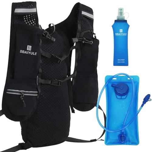 BBAIYULE Running Vest Backpack phone holder,Hydration Backpack Pack 5L for Women and Men Marathon Trail Race Jogging Cycling Hiking with Hydration Pack(with bladder and flask) BBAIYULE Running Vest Backpack phone holder,Hydration Backpack Pack 5L for Women and Men Marathon Trail Race Jogging Cycling Hiking with Hydration Pack(with bladder and flask)