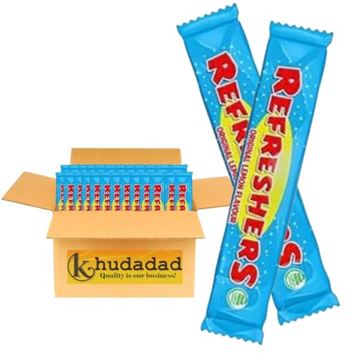 Refreshers Original Chew Bars | Classic Retro Sweets with Fizzy Sherbet-Filled Lemon Flavour | Nostalgic Candy Treat | Vegetarian-Friendly | Great for Sharing Gifting & Parties (15x)