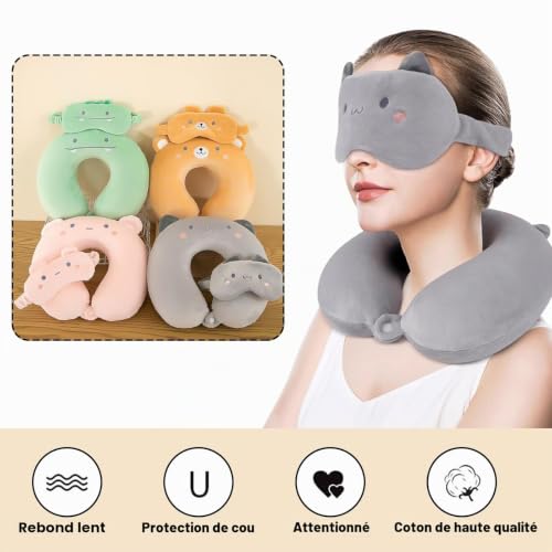 Coussin de voyage avion en peluche ergonomique (Top 1) – Image 6