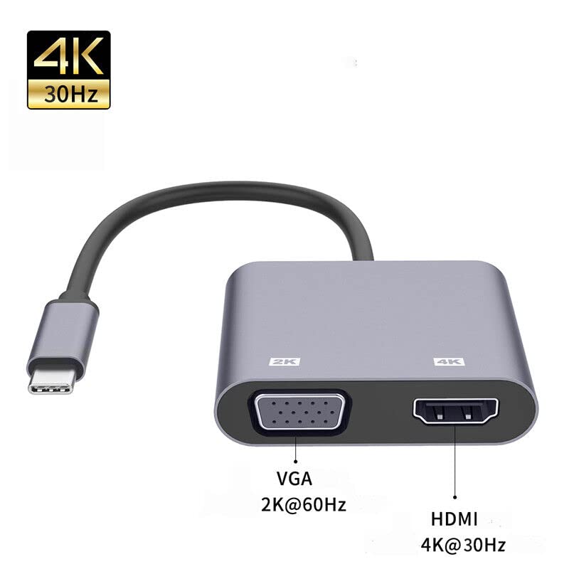 pickyegg.com USB-C Type C to VGA HDMI Adapter Thunderbolt 3 VGA Adapter for MacBook Laptop Smartphone