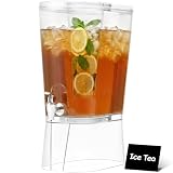 Lifewit 8L Grande Dispensador de Bebidas con Grifo, Dispensador Bebida de Plástico con Filtro y Letreros Borrables, Jarra Agua para Cócteles, Jugos, Limonada y Té, 30 x 38 cm, Juego de 1