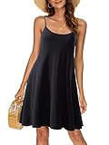 MSBASIC Women's Swim Cover Up Sleeveless Adjustable Strappy Summer Swing Dress Large Black