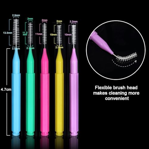 100 Pieces Interdental Brush, Toothpicks Tooth Flossing Head Oral Dental Hygiene Brush,Braces Brush Teeth Cleaner Dental Floss Stick Tooth Cleaning Tool - Image 3