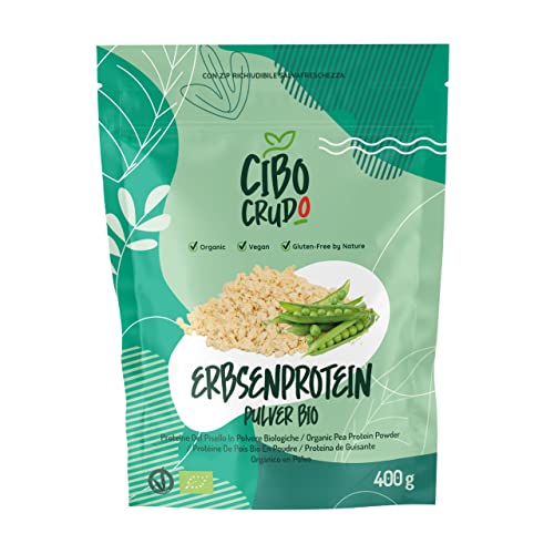 Erbsenprotein Pulver Bio - 400g. Erbsen Protein Pulver Vegan mit Essenziellen Aminosäuren. Pea Protein Powder.