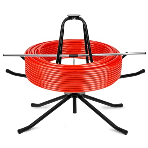 Heavy Duty PEX Piping Uncoiler, PEX Uncoiler for 3/8'' to 1'' or 5/8'' to 1'' Pex Tubing, Multi-function Foldable Pipe Dispenser for Water Tube, Underfloor Heating Pipe, Maximum Load of 440 Pounds
