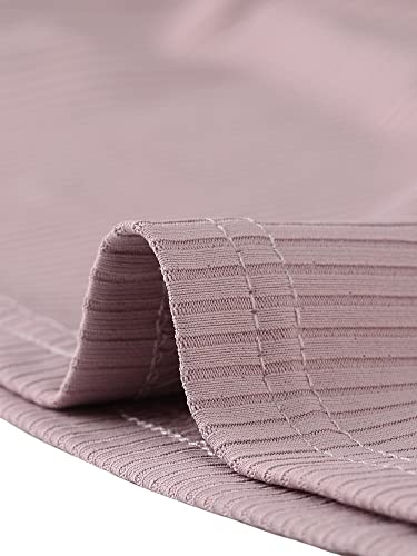 Allegra K Women's 2023 Summer 2 Piece Outfits Short Sleeve Crop Top High Waist Wide Leg Long Pant Sets Tracksuit Sport Set Medium Dusty Pink #TOP4