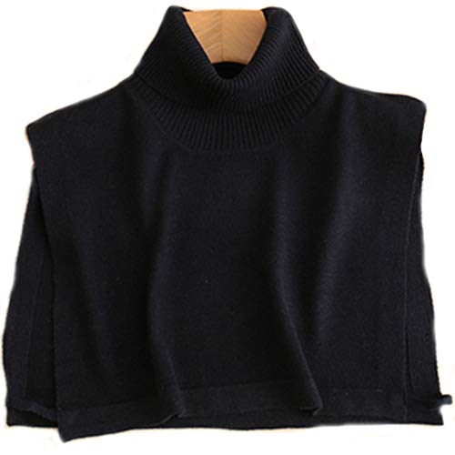 Winter Wool Knitted Unisex Turtleneck Black Red Grey Khaki False Collar2