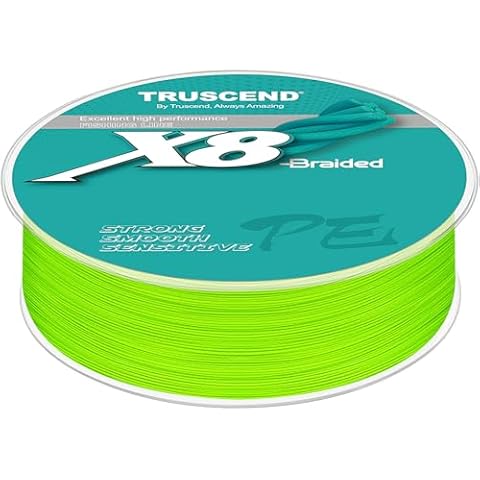 TRUSCEND X8 Braided Fishing Line, Upgraded Spin Braid Fishing Line, Smooth and Ultra Thin Braided Line, Fishing Wire Super Strength and Abrasion Resistant, No Stretch and Low Memory 20lb-300yds Cover