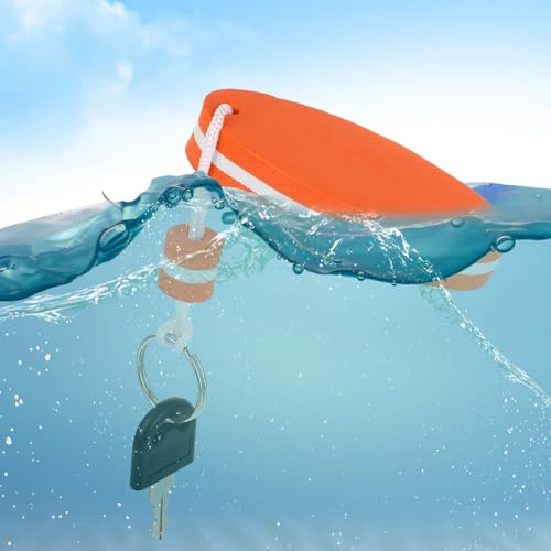 Image of Floating Keychain for Boat Keys, 4 Pack Waterproof Bright Color Key Rings Pendant for Fishing Surfing Sailing Kayak